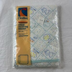 Vintage Y2K Carter's Receiving Baby Blanket 100% Cotton New Old Stock Animals